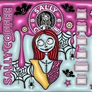 Sally Coffee Pink and Blue Art Print